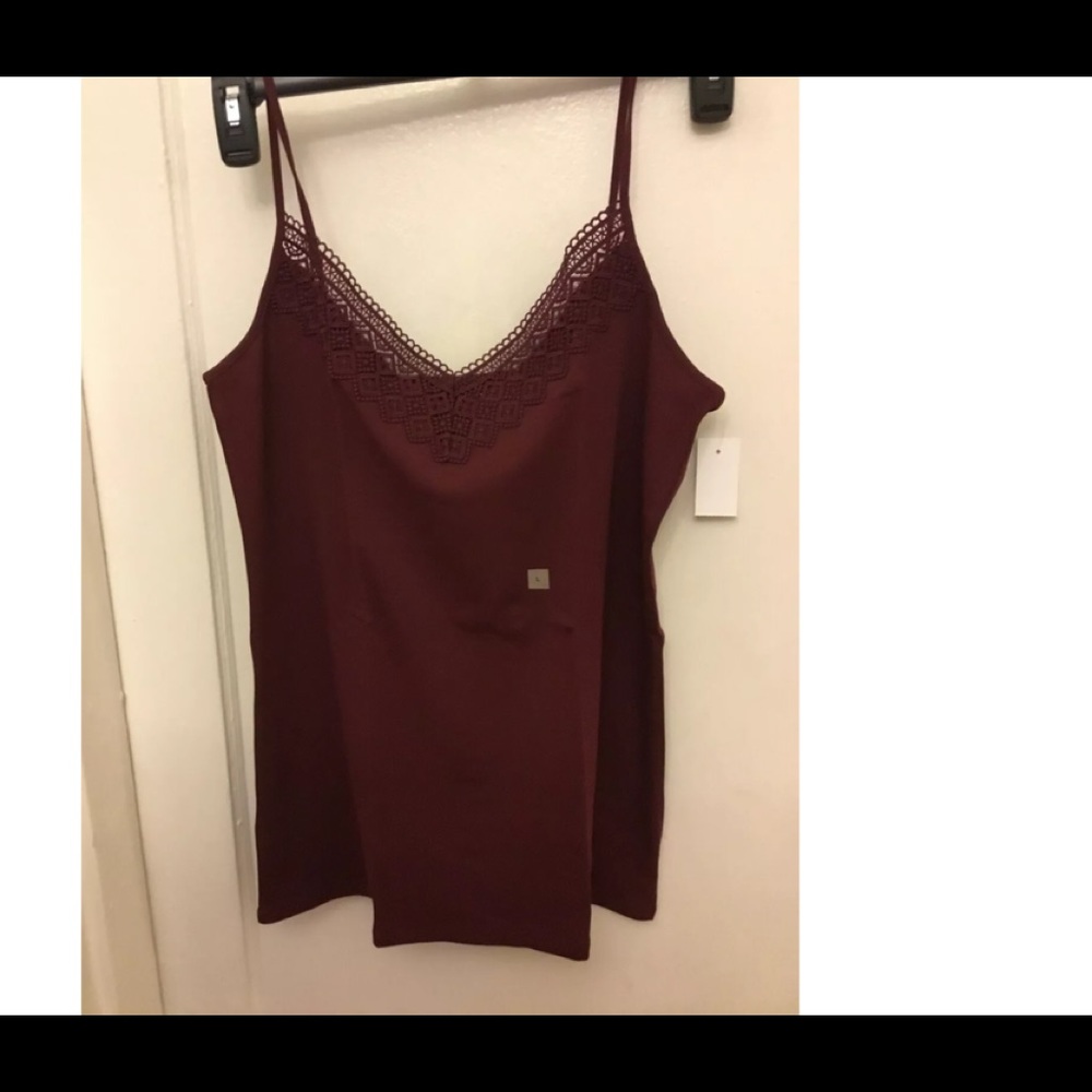 LOFT Floral Lace Trim Spaghetti Strap Cami